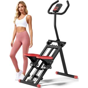Stair Stepper for Home, 3-Level Resistance Stair Stepper, Foldable Compact Design with LCD Display & Enlarged Non-Slip Pedals, Full Body Toning Fitness Machine