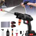 Cordless Portable Pressure Washer, Battery Powered Handheld Car Washer, 60Bar/870 PSI Electric Pressure Washer Handheld High Pressure Car Washer with Nozzles, 2 Battery, 5m Hose Cordless Jet Washers