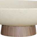 LIN CHUAN Modern Resin Pedestal Bowl  Large Fruit Bowl for Kitchen Counter, Catch All Bowl for Entryway Table, Stylish Key Bowl & Dining Centerpiece, Brown