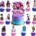 Demon Movie Hunters Party Supplies, Cute Birthday Party Decorations Include Happy Birthday Cake Toppers, cupcake decorations Cartoon Table Decorations