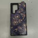 Shorogyt for Samsung Galaxy S22 Ultra Wallet Case with Card Holder - Designer Rose Pattern Kickstand Magnetic Clasp Back Flip Folio Leather Phone Cases for S22 Ultra for Women Men Girls