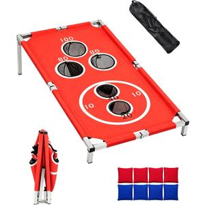 Cornhole Board Set, 4 × 2 Ft Portable Bean Bag Toss Game for Backyard