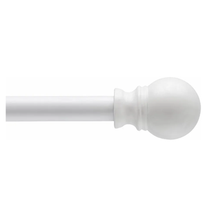 Kenney KN55250 Davenport Ball End Petite Café Decorative Window Curtain Rod, 28-48" Adjustable Length, White Finish, 1/2" Diameter Steel Tube Kenney KN55250 Davenport Ball End Petite Café Decorative Window Curtain Rod, 28-48" Adjustable Length, White Finish, 1/2" Diameter Steel Tube