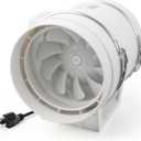 Voltset 8 Inch Duct Fan, Inline Ventilation Exhaust Fan, 740 CFM Duct Intake High Efficiency Air Fan for Vent Bathroom, Kitchen, Grow Tent, Hydroponics, 3D Printer, 8" Basic