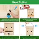 Carpenter Bee Traps for Outside 4PACK Durable, Weather-Resistant, Eco-Friendly Wooden Wasp Trap for Outdoor Use