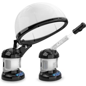Hair Steamer Kingsteam 2 in 1 Ozone Facial Steamer, Design for Personal Care Use at Home or Salon Barber (Black)