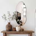 Delma Irregular Wall Mirror,32"x14" Slim Vertical Wavy Design,Frameless Decorative Mirror for Entryway,Hallway & Bathroom,Modern Boho Wall-Mounted