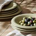 Porto by Stone Lain Aro 12-Piece Premium Kitchen & Dining Dinnerware Set Stoneware, Green Matte, Crafted in Portugal, Dishwasher and Microwave Safe Scratch-Resistant Dish Set for 4