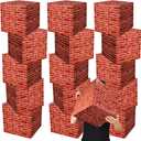 Mototo 16 PCS Brick Party Boxes Paper Cardboard Building Blocks 11.8" Red Video Game Brick Boxes Props Party Favor Centerpiece For Comic Gaming Theme Birthday Christmas Fireplace Decoration