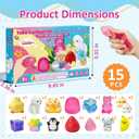 15pcs Taba Squishy Toys Kit, Squishy Fidget Toys for Kids & Adults, Kawaii Squishies Stress Relief Squeeze Toys Classroom Party Favors for Kids 4-8 8-12, Sensory Fidget Birthday Gifts for Boys & Girls