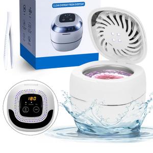 W IN-Mix Ultrasonic Retainer Cleaner with Fan,180ML Denture Cleaner, 3 Modes and Digital Timer Mouth Guard Cleaner for Dentures, Mouth Guards, Braces, Toothbrush Heads, Jewelry (White)