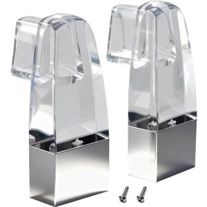 Transparent Acrylic Shower Door Towel Bar Bracket Compatible with Alumax/Basco Framed Sliding Glass Shower Door Towel Bars Features Polished Chrome Covers - Set of Two Brackets