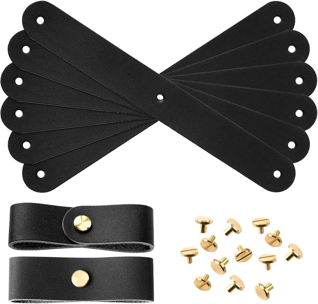 Chunful 6 Pcs Halter Breakaway Replacement Strap Breakaway Halter Replacement Straps Horse Leather (Black)