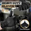 TitanFlex Heavy Duty Black Nitrile Gloves, 6-mil, Fully Textured, Large 100-ct Box, Mechanic Disposable Gloves, Work Gloves, Latex Free, Powder Free, Rubber Gloves for Food Prep