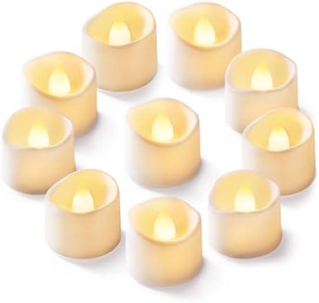 Homemory 24Pcs Flickering Flameless Candle Battery Operated, 200+Hours Fake Electric LED Tea Lights for Votive, Centerpiece Table Decorations, Wed, Black ding, Aniversary, Halloween, Christmas