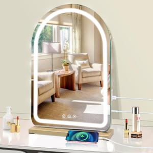 halumao 16" x 23.6" Large Makeup Vanity Mirror with Lights for Dressing Room and Bedroom,3 Color Modes,Memory Function
