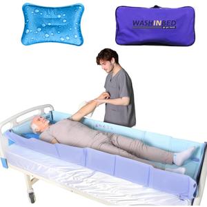 Bed Portable Bathtub for Full Body Washing in Bed,Collapsible Bathtub System Medical Bathtub for Bedridden, Disabled Patients,Elderly,Handicap ((6-fold)-74"(L) x24"(W) x8"(H))