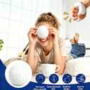 Snowball Stress Ball,Stretchy Fidget Toys for Anxiety Relief Squishy Toys,Realistic Snowball Squeeze Toy for Adults Stress Relief (Snowball 01) (White)