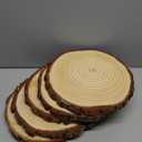 Natural Wood Slices Round Pine Wood Slabs 5 Pack Round Rustic Woods Slices 9"-11" Rustic Tree Bark Slice Weathered Log Disc Outdoor Country Barn Wedding Table