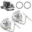 2Pcs 11-04859-100 4" Locking Fuel Tank Cap, Lever Style Aluminum Diesel Fuel Cap Compatible with 1972-2017 Peterbilt 330 379 389 579 587 Trucks Replace 11-04859-200, 572.1015, 600212