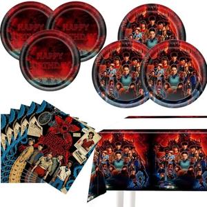 41PCS S.tr.anger Party Tableware, 20 Plates, 20 Napkins and 71'' x 42'' Tablecloth - S.tr.anger Theme Birthday Party Decoration Supplies