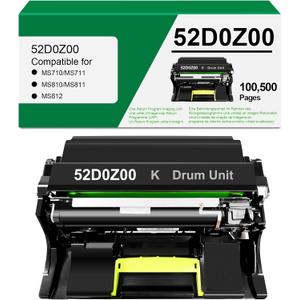52D0Z00 Imaging Unit Compatible for Lexmark 52D0Z00 520Z Drum Unit for MS710 MS710n MS810dn MS811n MS810 MS810de MS811dn MS810dtn MS811dtn MS812 Printers(1-Black,100,500)