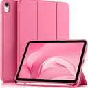 Akkerds Compatible with iPad (A16) 11th Generation Case 11 Inch 2025, for iPad 10th Generation Case 10.9 Inch 2022 with Pencil Holder, Slim Trifold Stand Protective Cover with Soft TPU Back,Watermelon