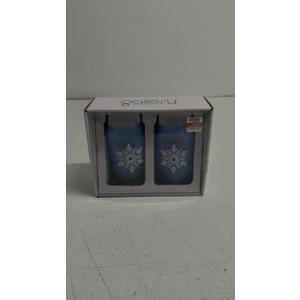 Tabletops Gallery Snowflake Soda Can Glass Set - Blue 
