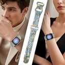 Band Compatible with iWatch Band 38/40/41mm for Women Men Sport Replacement Smartwatch Wrist Strap for iWatch Ultra2/1 SE Series 10 9 8 7 6 5 4 3 2 1 - Blossoming Tree