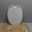 JINGZE Elongated Toilet Seat Slow Close, Quiet Toilet Seat Cover with Never Loosen Durable Toilet Seat Lid Easy to Install & Clean, Polypropylene (PP), White