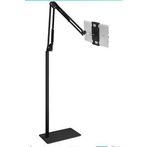 Tablet Floor Stand, Overhead Bed Phone Stand Angle Height Adjustable Holder, Universal Floor Stand Compatible with iPhone iPad Pro Air Mini, Samsung Tab, Kindle, E-Readers…