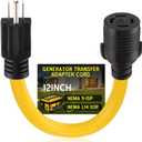 5-15P to L14-30R Generator Adapter Cord Compatible with Nema, 15a 3prong Male to 30a 4prong Locking Female Generator Transfer Switch House Inlet Box Adapter, STW 10 Awg, Etl Listed