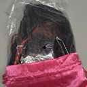 Red Highlight Wig Long Black Mixd Burgundy Highlights Layered Wavy Wig with Curtain Bangs for White Black Women Long Ombre Red Wavy Wigs Synthetic Natural Body Wave Butterfly Hair for Women 24INCH