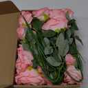 32 Pcs Light Pink Artificial Flowers Bulk, 20" Silk Gradient Blush Pink Real Touch Roses for DIY Wedding Bridal Bouquets, Centerpieces, Home Decor