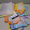 YOPCDJ 42pcs Mesh Zipper Pouch Bags, Puzzle Bag for Organizing Storage,12 Colors for Puzzles Board Game Storage, 8 Sizes for Reusable Plastic Zip Organizer for Travel