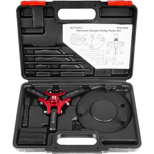 BILITOOLS Harmonic Balancer Puller Set, Upgraded 3-Jaw Pulley Puller with Holding Tool for Removing Harmonic Damper Balancers Compatible with Chevy, GM, Chrysler, Ford etc. (Full-Size)