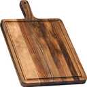 Premium American Dark Walnut Wood Cutting and Serving Board with Handle - Charcuterie Wooden Board - Durable, Stylish, and Versatile - Juice Groove - 17.7x10.6x0.8 in - Woodie Poppins (Large)