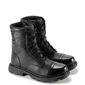 Thorogood GEN-Flex2 8” Side-Zip Black Tactical Boots for Men and Women - High-Shine Leather Heel & Toe with Goodyear Storm Welt and Slip-Resistant Outsole - 8.5 D(M) US