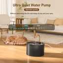DOOOB Ceramic Cat Water Fountain, 2.1L/71oz Ceramic Cat Fountain, Automatic Ceramic Water Fountain for Cats, Pet Water Fountain with Ultra-Quiet Pump and 3 Filters & 3 Sponges (Black)