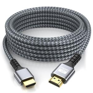 4k Hdmi Cable 50ft Ultra High Speed HDMI 2.0 Cable 4K@60HZ 3D ARC Gold Plated Connector Ethernet Audio Video Return HDMI Cord for UHD TV Monitor Laptop Xbox PS4/PS5 Roku TV ect.(Silvery)