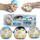 DNA Balls Penguin Stress Balls by YoYa Toys (3-Pack) - Stimulating, Calming Squishy Sensory and Fidget Toys for Kids and Adults - Ideal for Autism, ADHD, Fidgeting, and Breaking Bad Habits