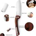 SENBON 440 Stainless Steel Super Sharp Pocket Folding Chef Knife Peeling Utility Knife Fruit Knife Handle Camping Barbecue Outdoor Back Clip Portable (Color wood bread knife)