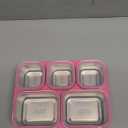  BiuLeon Snackle Box Containers, Stainless Steel 5 Compartments Divided Serving Tray with Lid, Removable LeakProof Portable Bento Box for Fruit Candy Nuts Food - School, Picnic and TravelPink: Serving Trays, Pink