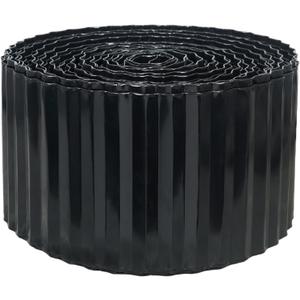 Quibbay Corrugated Metal Garden Edging, 6"100Ft Landscape Edging Border for DIY Lawn, Flower Bed and Garden, Flexible Bender Border for Lawn and Yard, Sturdy Galvanized Garden Edging Border, Black