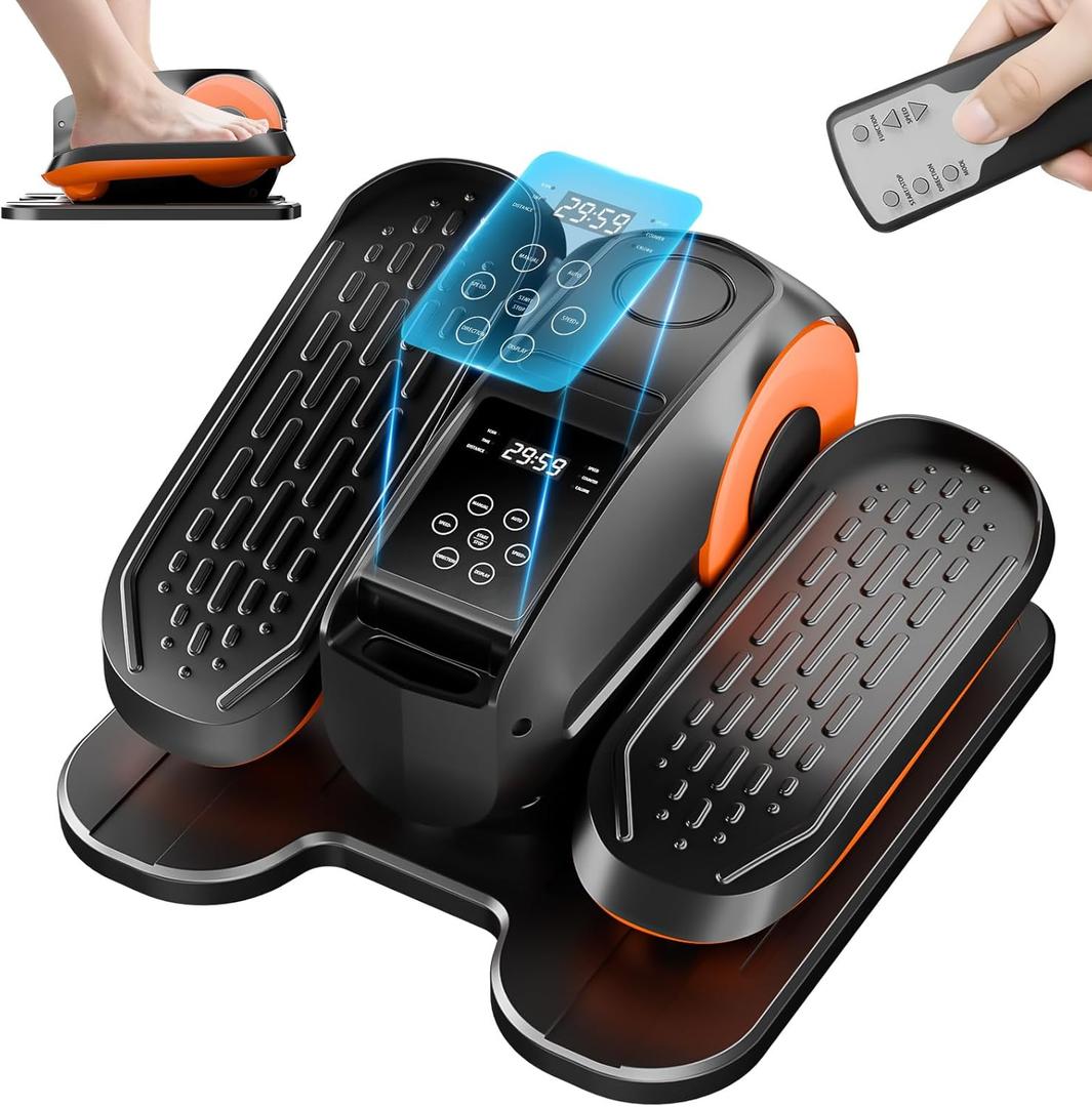 DamKee Under Desk Oval Exercise Machine Electric Oval Leg Exerciser Seen on TV 12 Speed Foot Exerciser for Seniors Portable Mini Seat Pedal Exerciser for Home Office