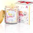 Happy Birthday Candle - Natural Soy Wax Scented Candle with Vanilla Birthday Cake Scent, Unique Gift Ideas for Men Women Best Friend
