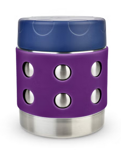 LunchBots Thermal 8 oz Triple Insulated Thermo - Hot 6 Hours or Cold 12 Hours - Leak Proof Thermo Soup Jar - All Stainless Interior - Navy Lid