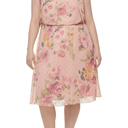 Jessica Howard Women's Fit and Flare Midi Dress with Tie Neck in Chiffon Lurex 22W Blush