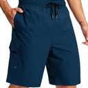 Men's Swim Trunks No Liner 9" Board Shorts Quick Dry Bathing Suit Swimming Beach Shorts for Men with 3 Pockets (Large, Black)