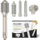 MESCOMB Upgraded 5 in 1 Hot Air Styler  110,000 RPM Hair Dryer Brush with Automatic Curling Barrel, Volumizer for Curl, Smooth & Blowout, Anti-Frizz & No Heat Damage (Champagne)